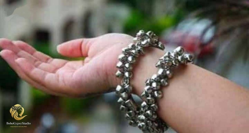 Ghungroo Bracelet Oxidized Stretchy BanglesAfghani Style Fashion Wear Bracelet Ethnic Bangles Banjara BanglesIndian bangles gifts