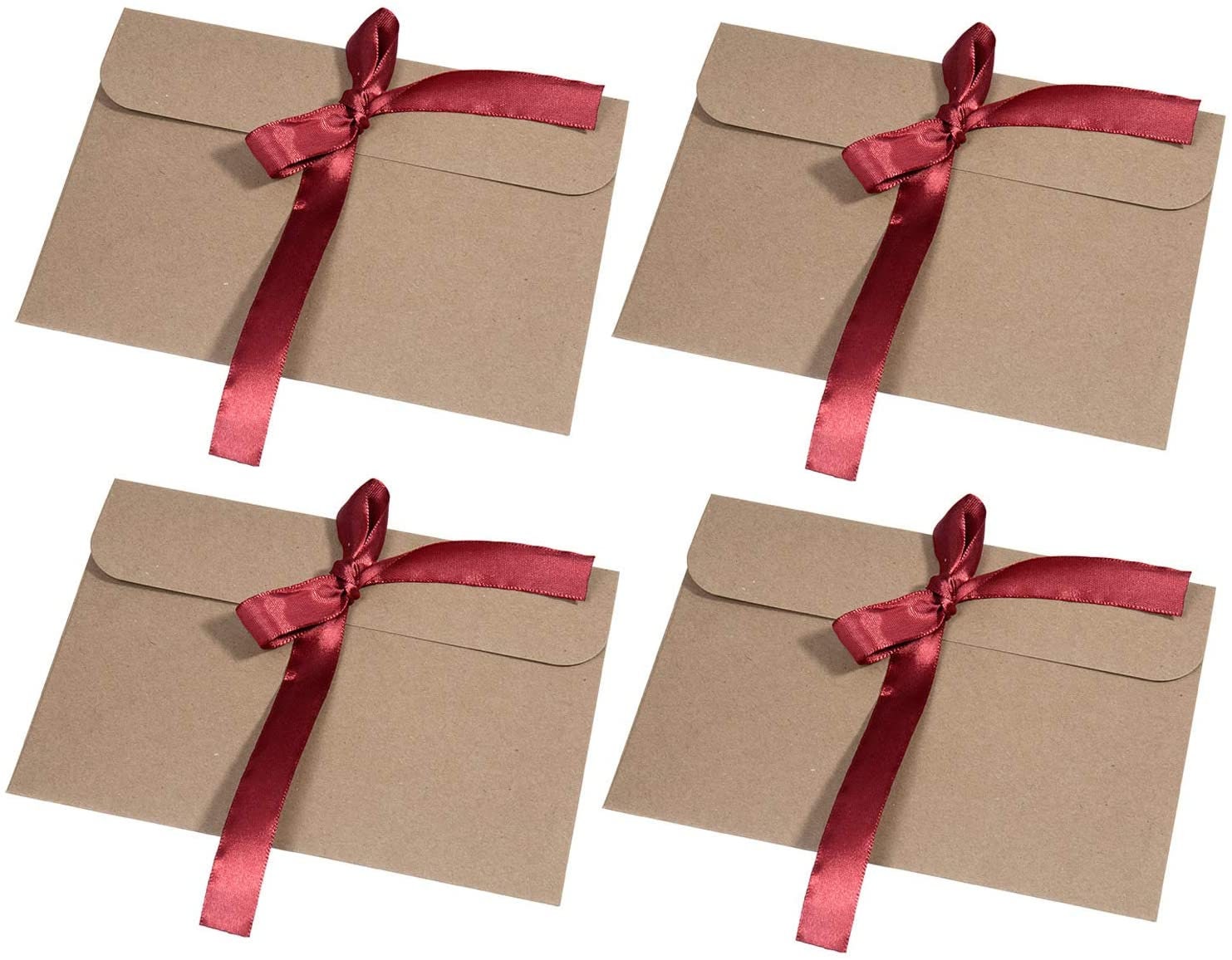 Set of 6 Red Ribbon Envelopes Money Wallets Gift Card Etsy UK