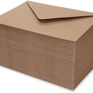 30x C6 Brown Kraft Sobres Ecológicos PLUS 30x Tarjetas A6