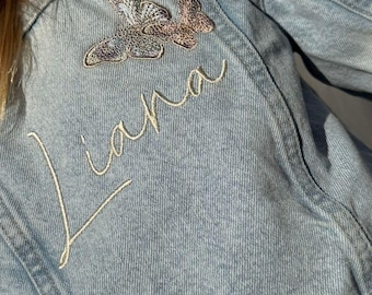 Personalized embroidered children's denim jacket | Birth | Children's clothing | Name | Birthday gift | Baby jackets | Christening | Baby shower