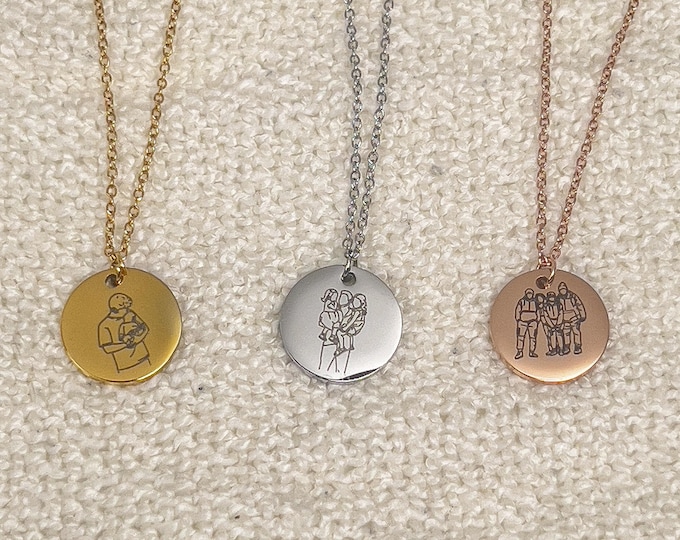 Featured listing image: Personalized necklace - necklace with engraving - wish engraving necklace - family necklace - stainless steel necklace - shiny name necklace