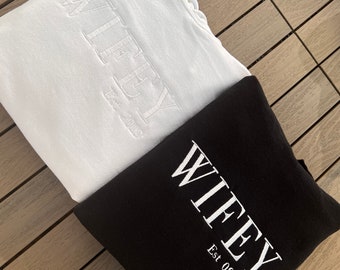 Wifey Hoodie, Bridal Shirt, Engagement T-Shirt, Gift for Bride, Gift for Fiance, Wedding Gift, Bridal Gift T-Shirt, JGA