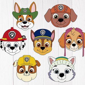 Paw patrol Svg paw patrol heads svg paw patrol Cut files | Etsy