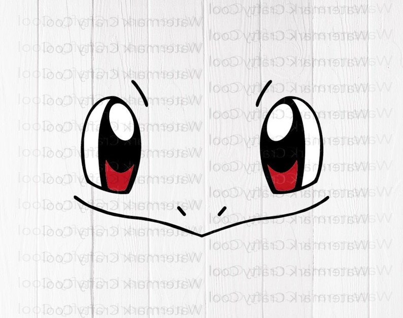 Squirtle Face Svg Squirtle Eyes Svg Pokemon Faces Svg | Etsy