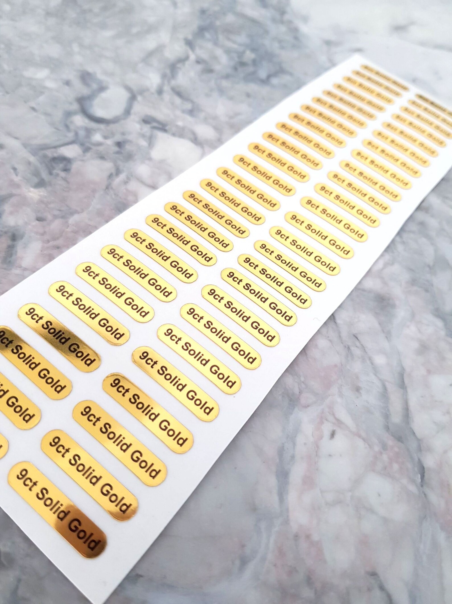 9ct Solid Gold Stickers Labels for Jewellery Small Shiny Yellow Gold ...