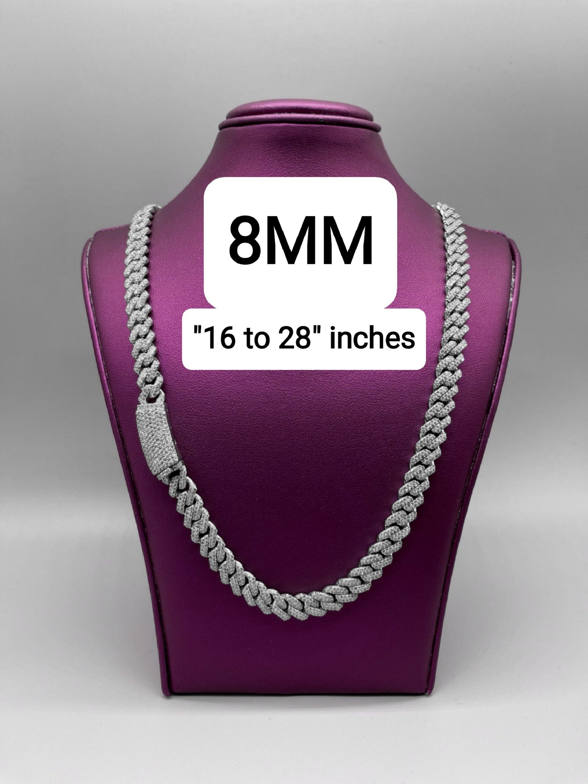 8MM Miami Cuban Link Chain VS1 Quality 