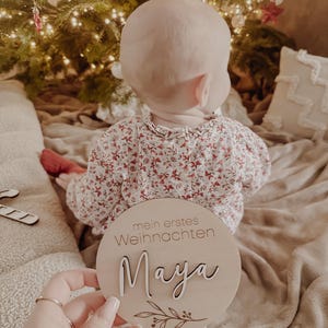 Mein erstes Weihnachten personalisiert - Holztafel, Meilensteinkarte, Holzschild