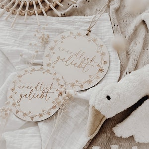 Unendlich geliebt Schild, Tafel, Meilensteinkarte, Baby, Dekoration für Babyzimmer und Kinderzimmer