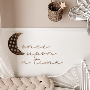 Once Upon a Time Holzschriftzug 3D | Babyzimmer Wanddeko | Märchen Deko Holz | Geschenk Geburt | Kinderzimmer Wandkunst