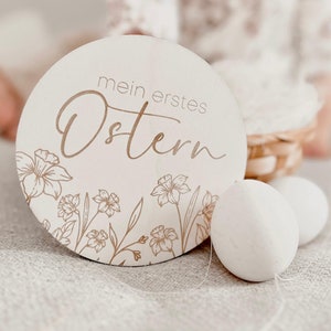 Mein erstes Ostern Meilensteinkarte, Narzissen Motiv,  Baby