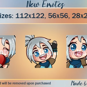 Jett Valorant Emotes Chibi para Twitch, YouTube, Discord etc.