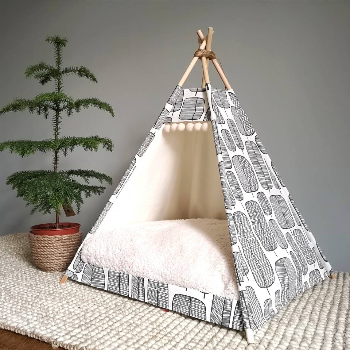 Modern Teepee Pet Bed Perfect Small Medium Dog Rabbits Etsy