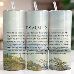 Psalm 121 Tumbler Sublimation Design: Christian Bible Verse (Digital Download)
