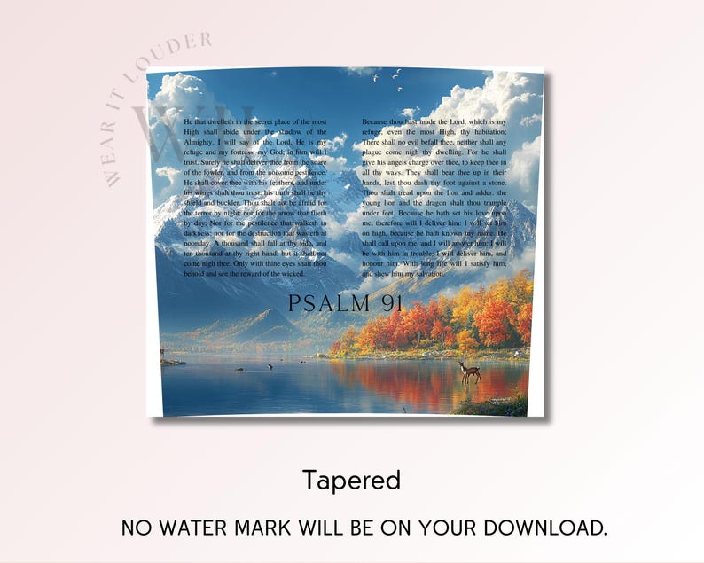 Psalm 91 Autumn Mountain Landscape 20oz Tumbler Wrap (digital Download ...
