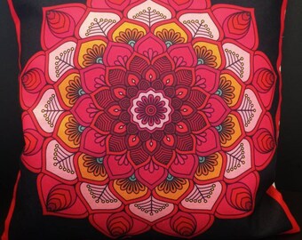 Mandala pillow cover,boho cover,meditation pillow, spiritual