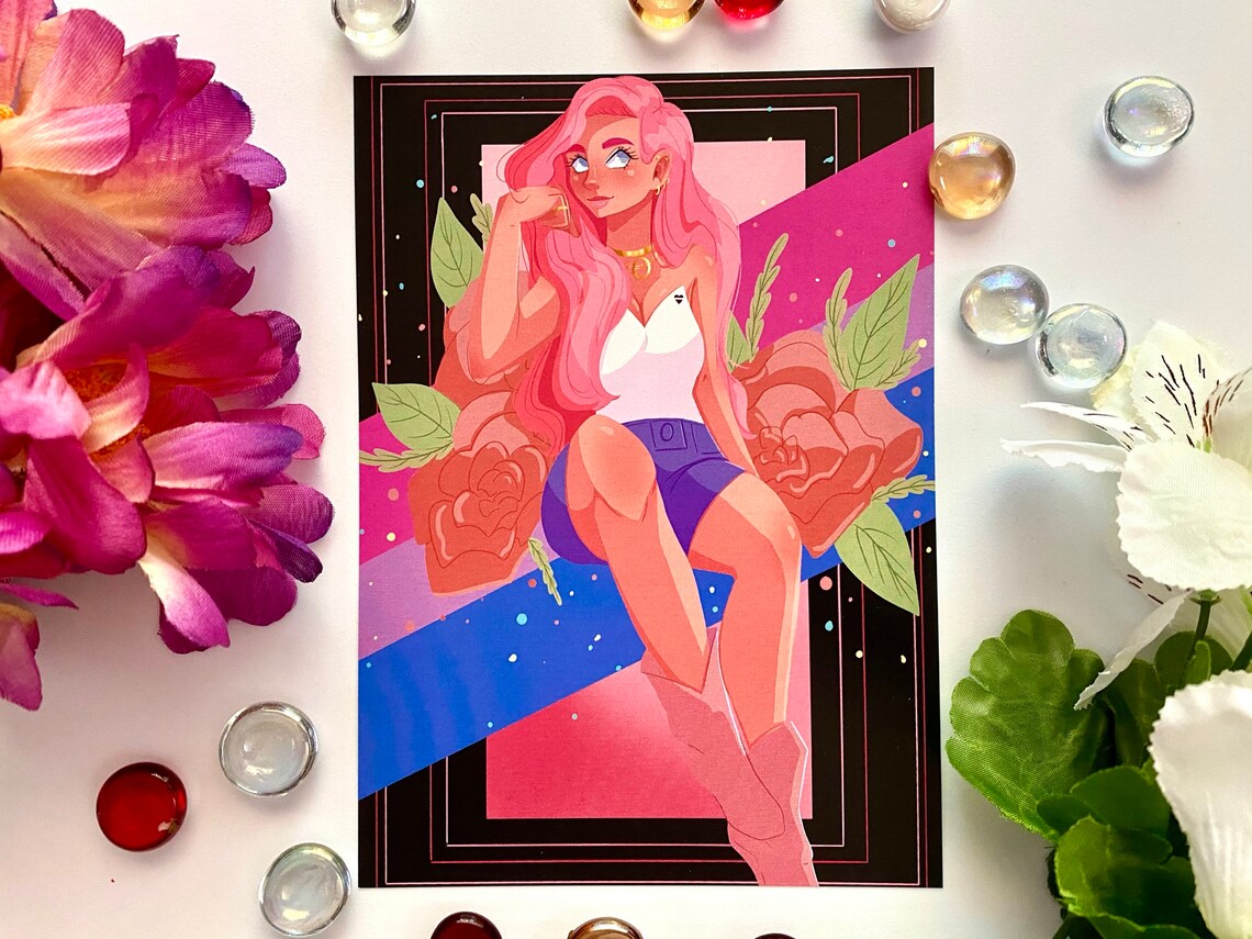 Bisexual Pride Art Print 5x7 Etsy