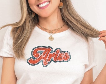Widder Shirt für Frauen, Widder Sternzeichen Shirt, Widder Geschenke für Frauen, Widder Geburtstag Geschenke, Widder Astrologie Shirt, Retro Widder Shirt
