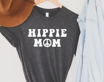 Camisa Hippie Mom Peace, Regalos Para Mamá Hippie, Camisas Hippies Divertidas Para Mamá, Linda Camisa Hippie Mamá, Regalo Mamá Hipster