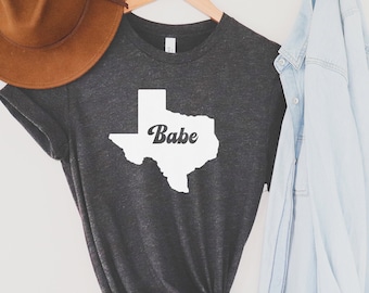 Supermjuk Texas Babe, söta Texas-skjortor för kvinnor, Texas-damt-t-shirt, Texas Pride-t-shirt för kvinnor, present till Texas-älskare kvinnor