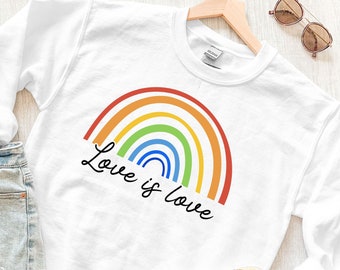 Love is Love Sweatshirt, LGBQT Pride Sweatshirt, Pride Sweatshirt, Pride Sweatshirt Women, LGBT Sweatshirt, Bi Pride Sweatshirt, Vintage