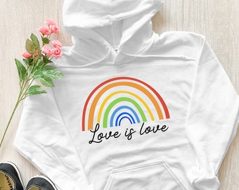 Love is Love Hoodie, LGBQT Pride Hoodie, Gay Pride Hoodie, Pride Hoodie, LGBT Hoodie, Vintage Pride Hoodie, Bi Pride Hoodie, Pride Month