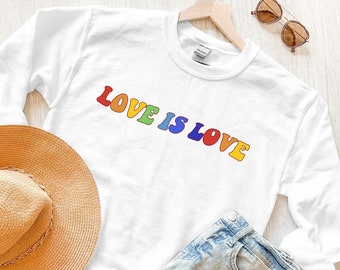 Love is Love Sweatshirt, LGBQT Pride Sweatshirt, Pride Sweatshirt, Pride Sweatshirt Women, LGBT Sweatshirt, Bi Pride Sweatshirt, Vintage