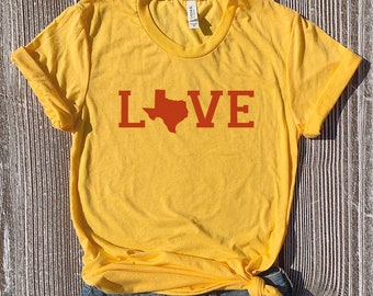 Texas Love-skjorta, söta Texas-skjortor för kvinnor, Texas-dam-T-shirt, Texas Pride-T-shirt för kvinnor, present till Texas-älskare kvinnor