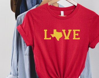 Supermjuk Texas Love-skjorta, söta Texas-skjortor för kvinnor, Texas-dam-T-shirt, Texas Pride-T-shirt för kvinnor, present till Texas-älskare kvinnor