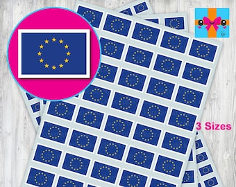 European Union Flag Stickers / EU Flag Stickers / 3 sizes: 10mm x 7mm, 15mm x 10mm, 20mm x 14mm / Planner Project Diary Calendar Stickers