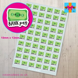 Bank Pay Planner Stickers UK / Cute Kawaii Mini Pay Day Stickers / GBP Matte Vinyl British Stickers