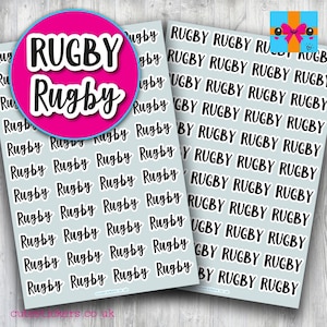 Rugby Planner Stickers / Rugby Reminder Stickers / Rugby Stickers / Sports Planner Stickers