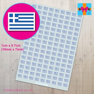 Greece Flag Mini Planner Stickers / 10mm  x 7mm Greek Flag Stickers / 144 Stickers
