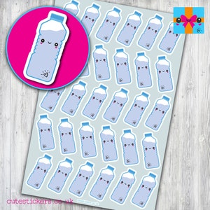 Water Bottle Planner Stickers Hydrate / Hydration Reminder Stickers / Cute Kawaii Stickers