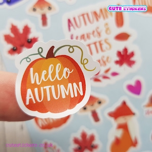 26 Autumn Planner Stickers UK / Cute Kawaii Autumn Stickers / Matte Vinyl British Stickers