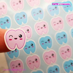 60 Cute Kawaii Tooth Planner Stickers / Dentist Appointment Stickers / Matte Vinyl British Stickers