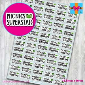 Phonics Superstar Reward Planner Stickers / 65 Phonics Planner Stickers UK / Phonics Teacher Stickers / Matt Vinyl Stickers