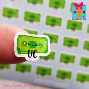 Universal Credit Mini Planner Stickers 66 Diary Stickers / Cute Kawaii Benefit Mini Stickers / Matte Vinyl British Stickers