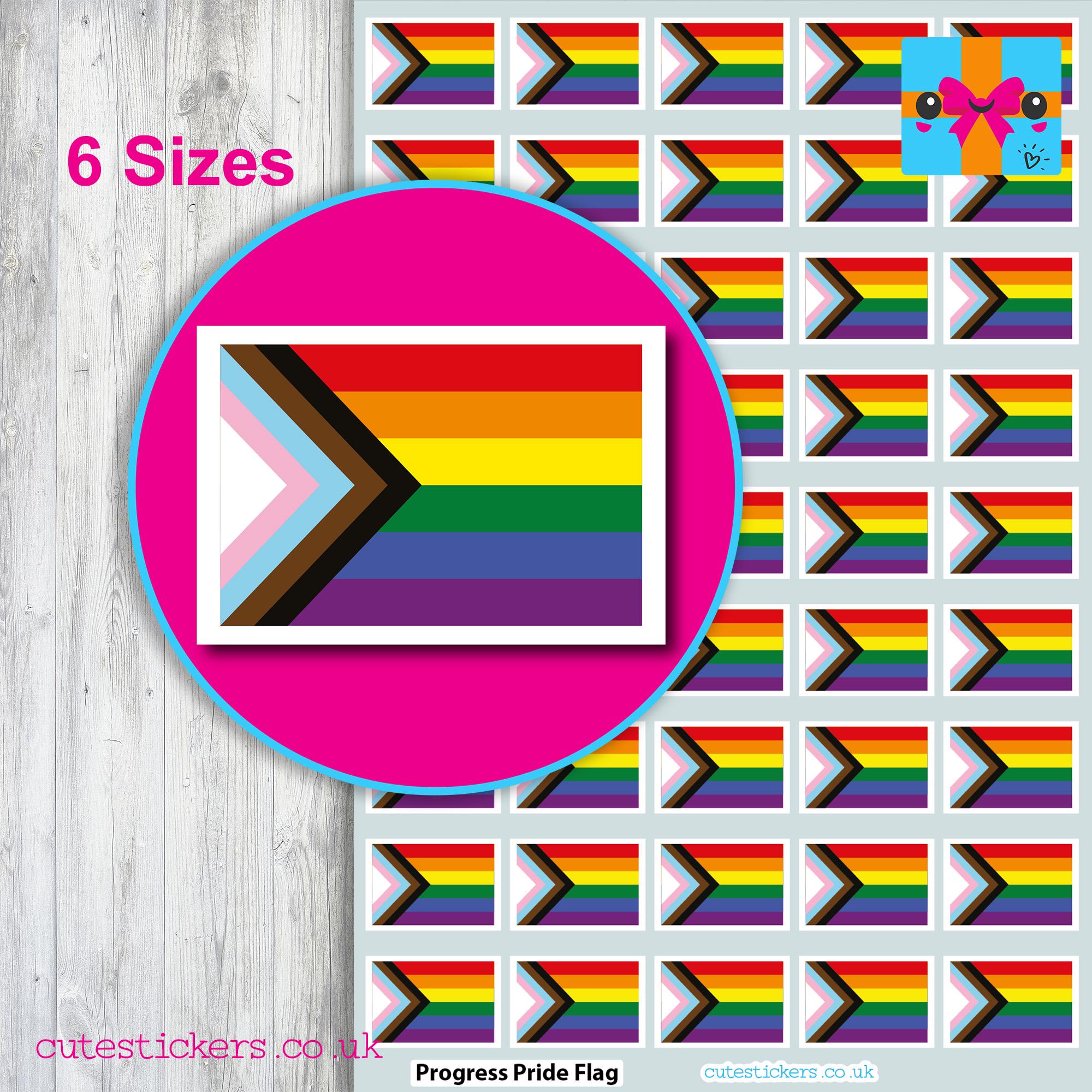 Inclusive Progress Pride Flag Stickers / LGBTQ+ / 6 Sizes / Event ...