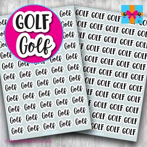 Golf Planner Stickers / Golf Reminder Stickers / Golf Stickers / Sports Planner Stickers