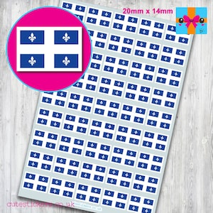 Quebec Flag Stickers / 3 sizes: 10mm x 7mm, 15mm x 10mm, 20mm x 14mm / Planner Project Diary Calendar Stickers