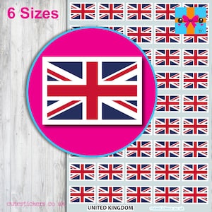 Union Jack Flag Stickers / United Kingdom UK Flag Sticker / 6 sizes / Diary Calendar Project