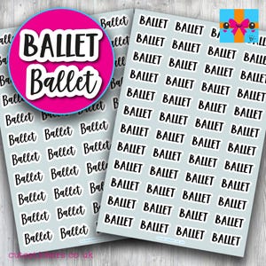 Ballet Planner Stickers / Ballet Reminder Stickers / Ballet Stickers / Sports Planner Stickers