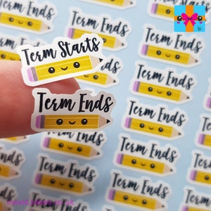 Term Starts Term Ends Planner Stickers / School Term Planner Stickers UK / Teacher Stickers / Matte Vinyl Stickers