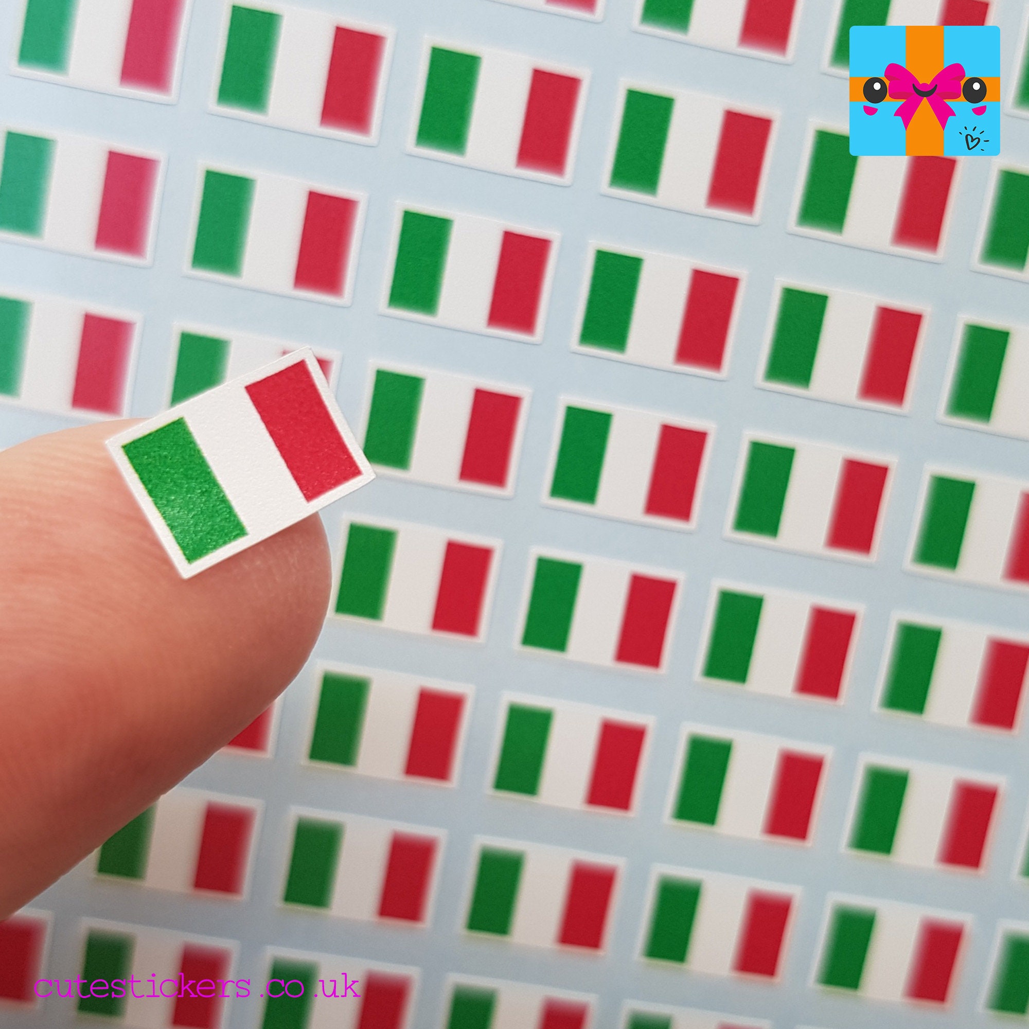 SkinoEu® 2 x Aufkleber 3D Gel Silikon Stickers Italien Flagge
