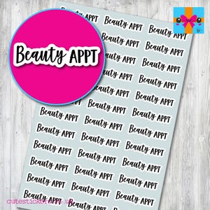 Beauty Appointment Planner Stickers / Beauty Appt Reminder Stickers / Diary Calendar Matt Vinyl Stickers