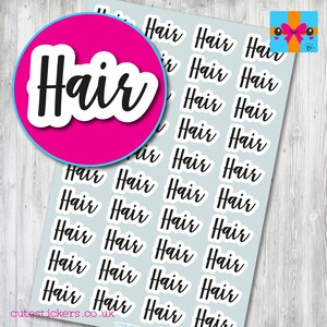 Hair Planner Stickers / Hair Reminder Stickers / Diary Calendar Matt Vinyl Stickers