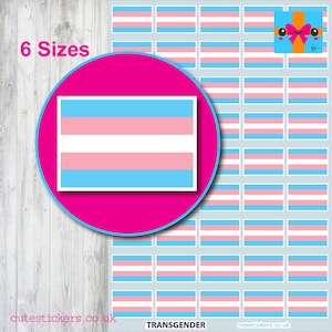 Transgender Flag Stickers /  LGBTQ+ Stickers / 6 sizes / Diary Calendar Project Event