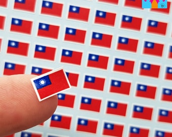 Taiwan Mini Flag Planner Stickers /  1cm x 0.7cm Taiwanese Flag Stickers / 144 Stickers