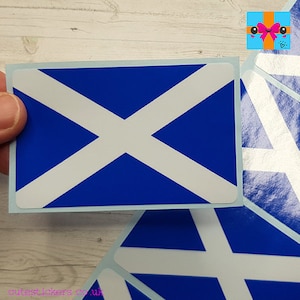 Saltire Scottish Flag Stickers / Gloss or Matt / Waterproof / 86 x 54 mm / Scottish Flag Mobile Phone Car Laptop Water Bottle Stickers