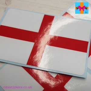 England Flag Sticker / St Georges Cross / Gloss or Matt / Waterproof / 86 x 54 mm / Mobile Phone Car Laptop Water Bottle Stickers